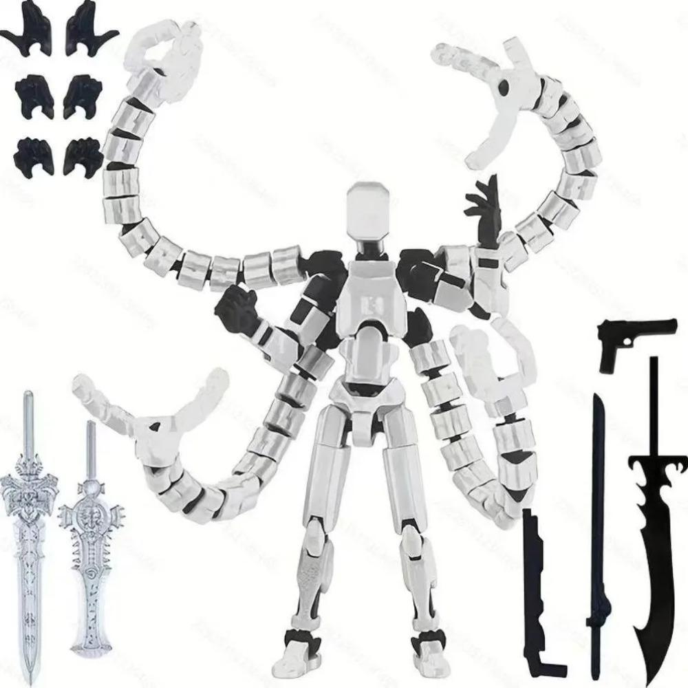 3D Baskılı T13 Aksiyon Figürü Çok Eklemli Hareketli Titan 13 Şanslı Kukla Nova Robot Aksiyon Figürü Hediyeleri