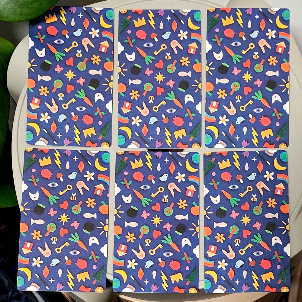 Il Feltro Artigianale Tarot 12*7cm Mazzo da 78 Carte Arte Unica in Feltro Tagliato a Mano Rider Set Divinatorio Fantasioso in Scatola Rigida