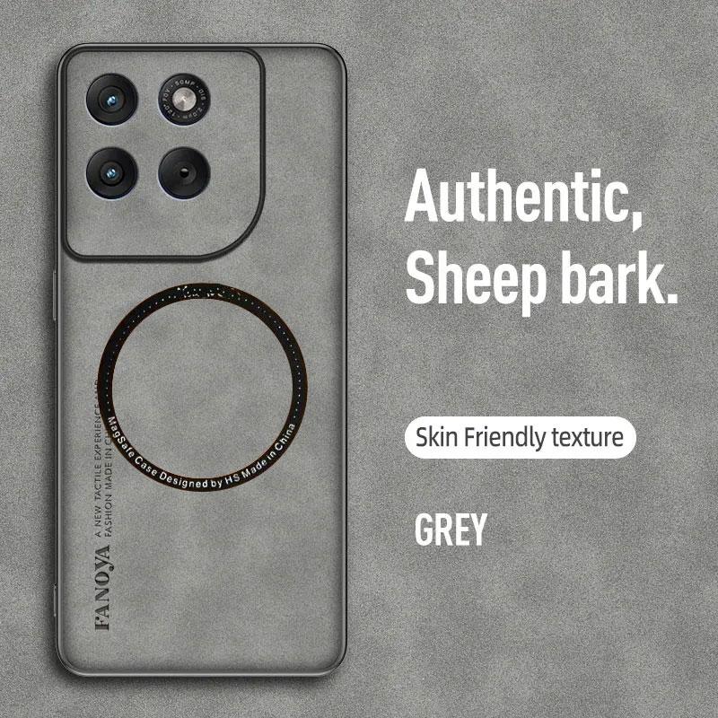 Cases For Motorola G47 G37 G Max Sheepskin Leather Shockproof Case For Moto G87 G77 G67 Magnetic Wireless Charging Phone Cover