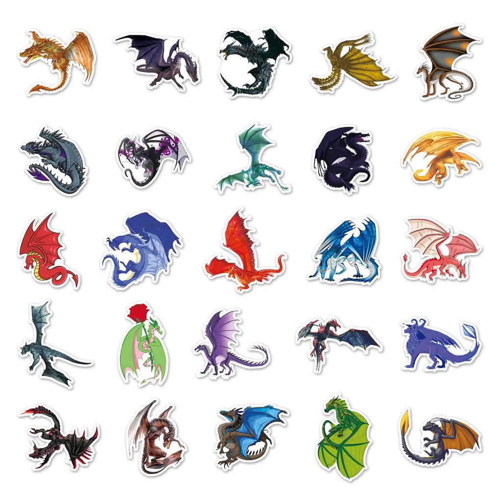 100 Waterproof Dragon Graffiti Cartoon Stickers: Creative DIY for Skateboards, Water Bottles, and Suitcases