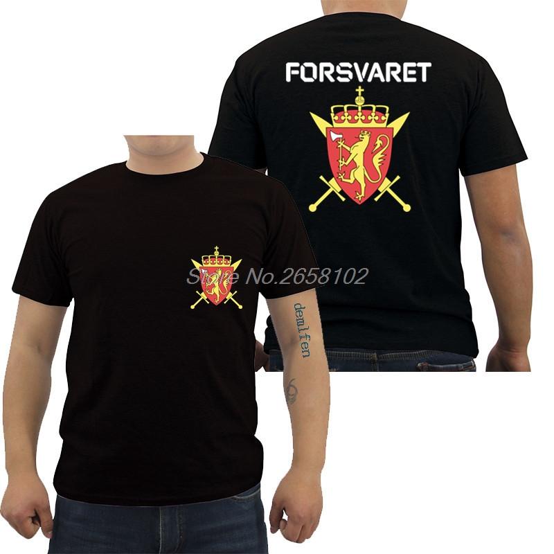 

Fashion New Norwegian Norway Army Special Forces Forsvaret Black T Shirt Men Cotton Tee Shirt Harajuku Streetwear Fitness 5XL різнокольоровий