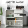 Sideboard - HOMCOM - Kommode Schrank 2 Schubladen 2 Schränke verstellbare Regale - Holz - 79x36x74cm - weiß