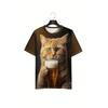 Summer Round Neck Funny Cartoon Pattern 3D Print Top Fashionable Casual Short Sleeved Men's T-shirts