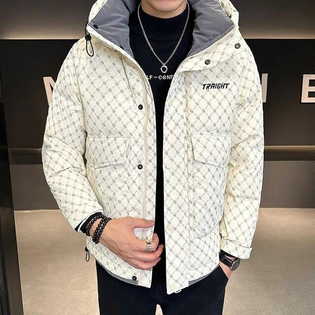 

Зимняя мужская куртка бомба, пальто, мужская куртка, уличная мужская повседневная ветрозащитная куртка с капюшоном 90, парка на белом утином пуху, мужское пальто XXXL