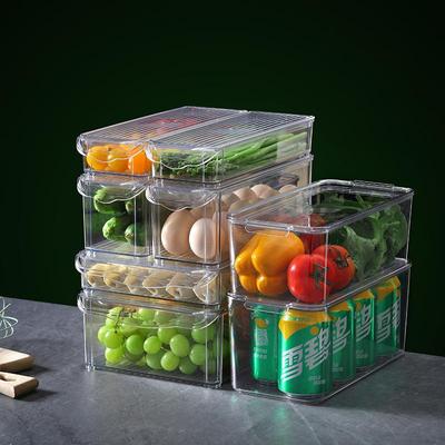 Food Grade Plastic Storage Box with Lid for Refrigerator/Freezer - Rectangular Container for Fruits & Vegetables