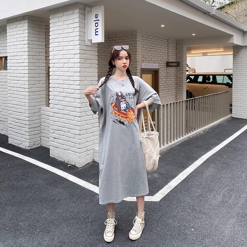 Robe T-shirt d'été décontractée ample à manches courtes pour femme