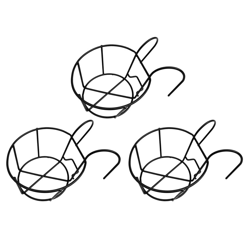 3 Iron Planter for Railing Fence Balcony Decor Flower