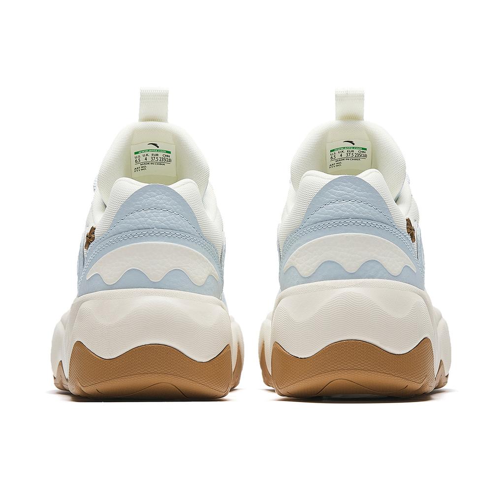 Anta Ice Cream Leather Thick Sole Height Increasing Versatile Comfortable Skate Shoes Sea Salt Cheese Kids Skate Shoes 922548033-7