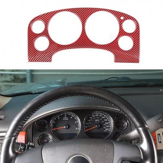 

Center ConsolE Dashboard Speed Meter Cover Trim For Chevy Silverado Tahoe 07-13 Red Carbon Fiber