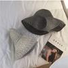Retro Round Top Big Straw Hat Ladies Sun Hats Travel Holiday Visor Hats Vintage Women Beach Hat Black and White
