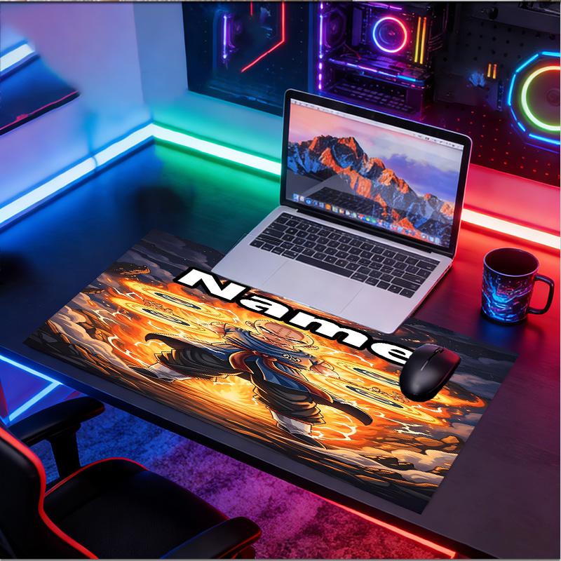 Custom Name Personalized DRAGON BALL Pattern Mousepad, Laptop PC Desk Mat, Decorative Desk Mat for Home Keyboard Pad Gift