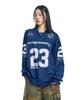 EASY NO EASY Long Sleeve Football Jersey - Navy