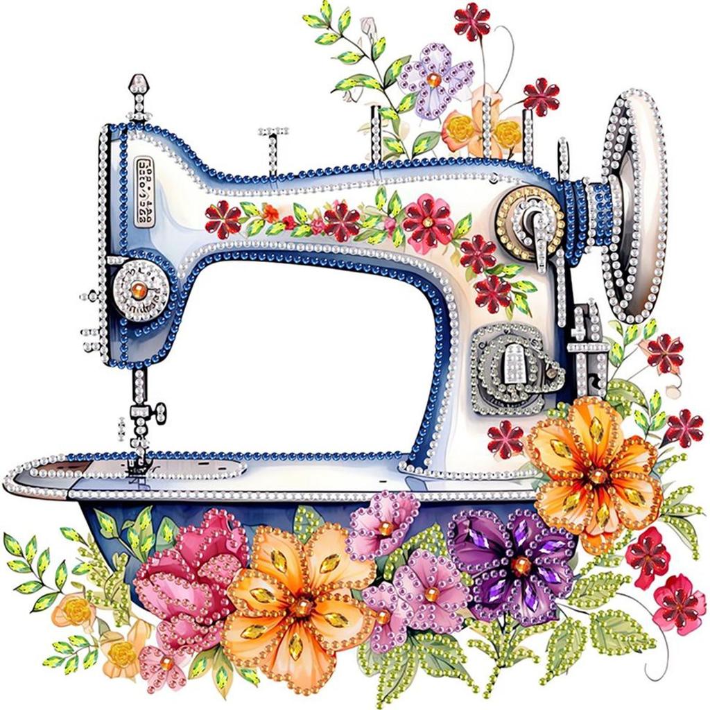 Sewing Machine Partial DIY 5D Special Shaped Drill Diamond Art Kits for Adults/Beginners Gift Idea Home Wall Decor 30x30cm