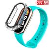 2 PACK Silicone Strap+case For Xiaomi Mi band 8 Replacement miband8 sport Bracelet Accessories smart band 8 waterproof cover