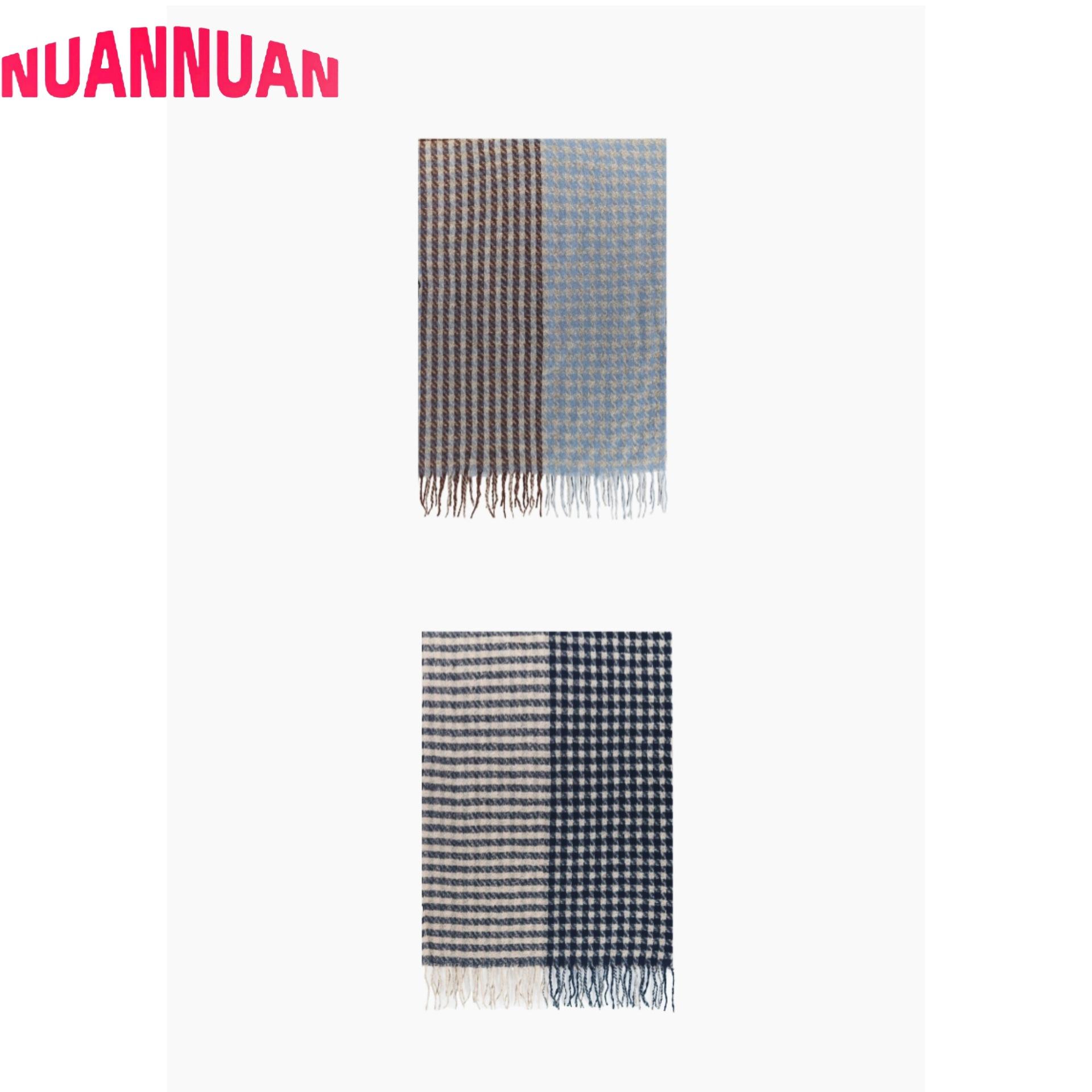 

New scarf women s versatile plaid thickened thermal shawl office air-conditioned room shawl 180 * 65 (20 tassel) 220g коричневий
