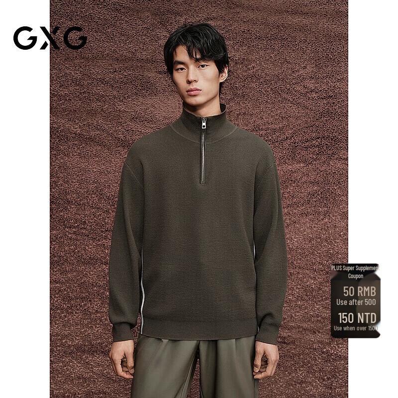

GXG Men s Polo Collar Half-Placket Wool Sweater L