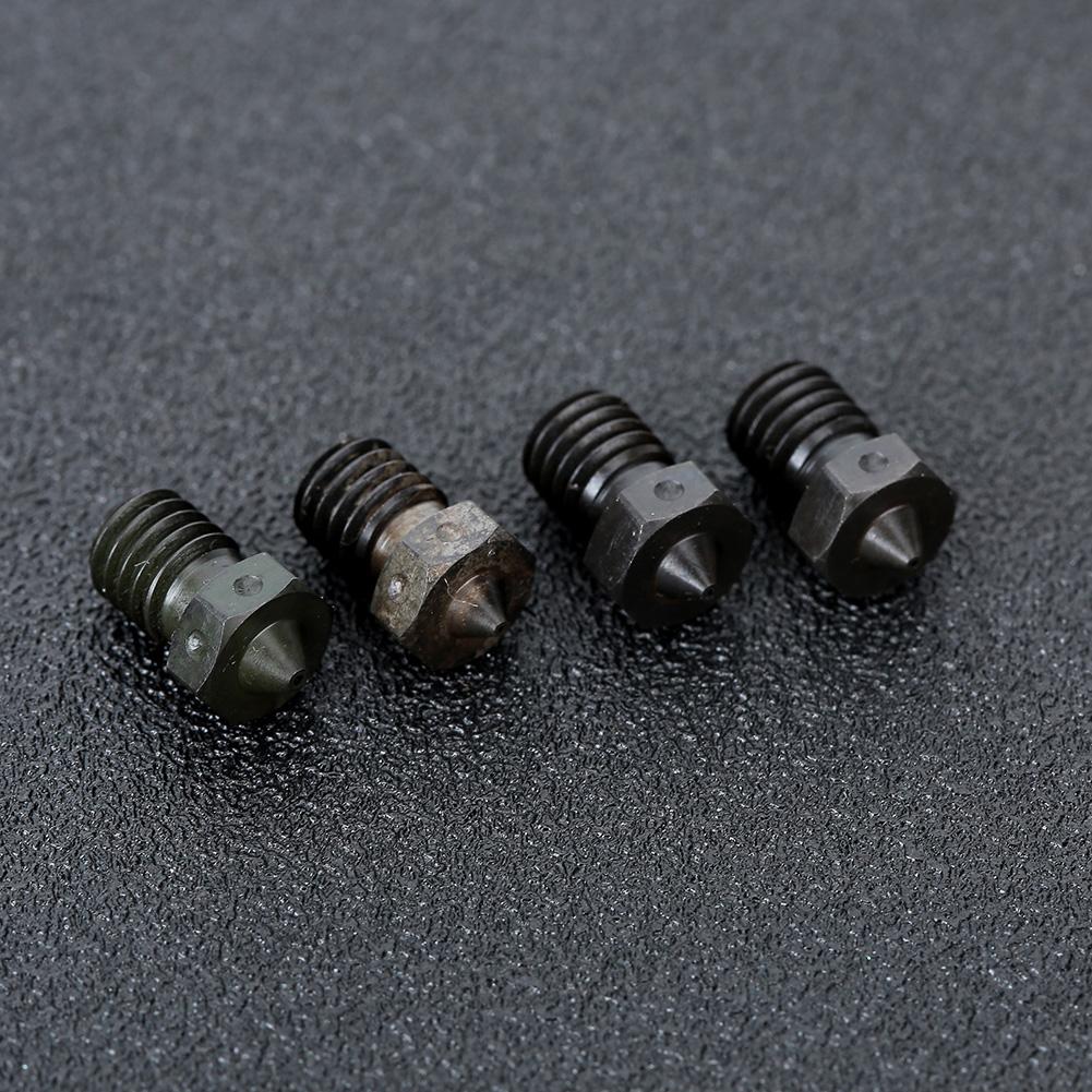 4Pcs 3D Printer Accessories 1.75mm Nozzle 0.5mm top Level V6 Hardened Steel High Precision for Pursa