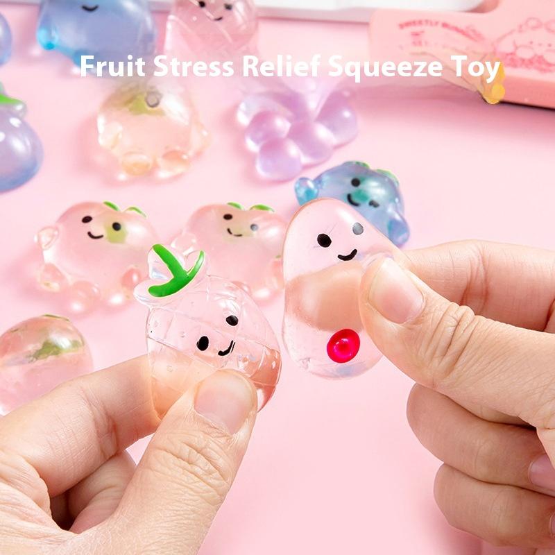 10/20Pcs Kids Birthday Party Favors Prizes Guest Gifts Mini Transparent Fruit Mochi  Stress Relief Toys