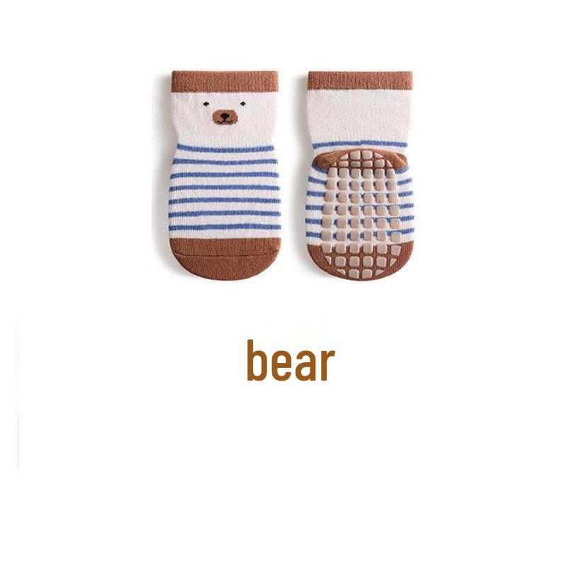 Baby Cartoon Anti-Slip Indoor Socks - Cotton, Thin, Ideal for Spring/Summer