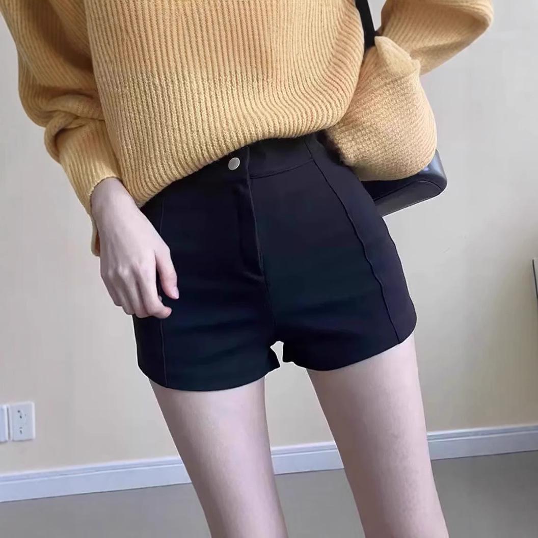 

Женские шорты с высокой талией, черные, облегающие, А-силуэта - Летние утягивающие и сексуальные эластичные леггинсы 2XL чёрный