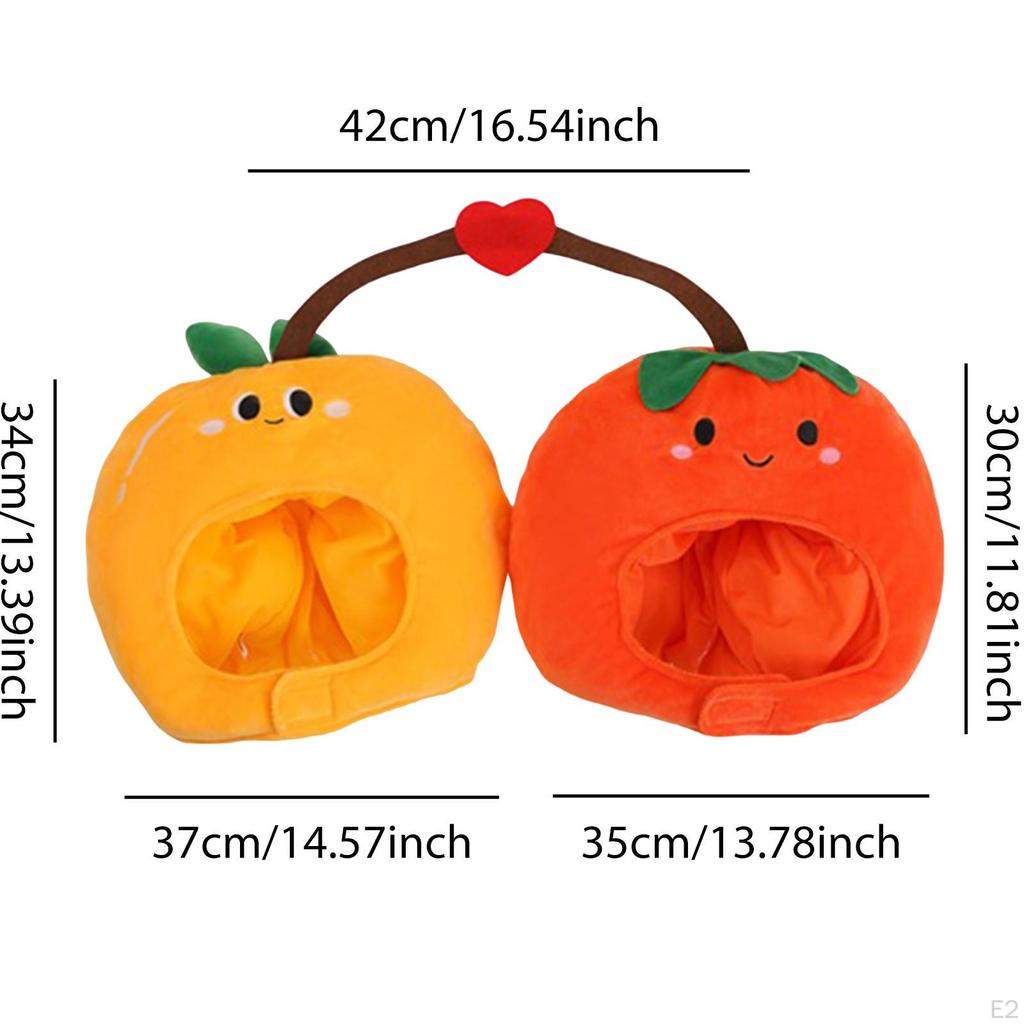 Orange & Persimmon Headband Hat Cartoon Fruit Photography Props Costume for Theme Parties