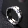 Anillos de Acero de Titanio para Mujer Minimalistas Color Plata Anillo de Circonita Joyería de Moda para Hombre Mate Rayado Gratis Venta al por Mayor KBR180