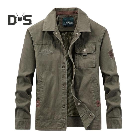 

Мужская куртка с лацканами, длинный рукав, много карманов, дизайнерская куртка, пальто, однотонная однобортная куртка для активного отдыха, повседневная одежда M армия зеленый