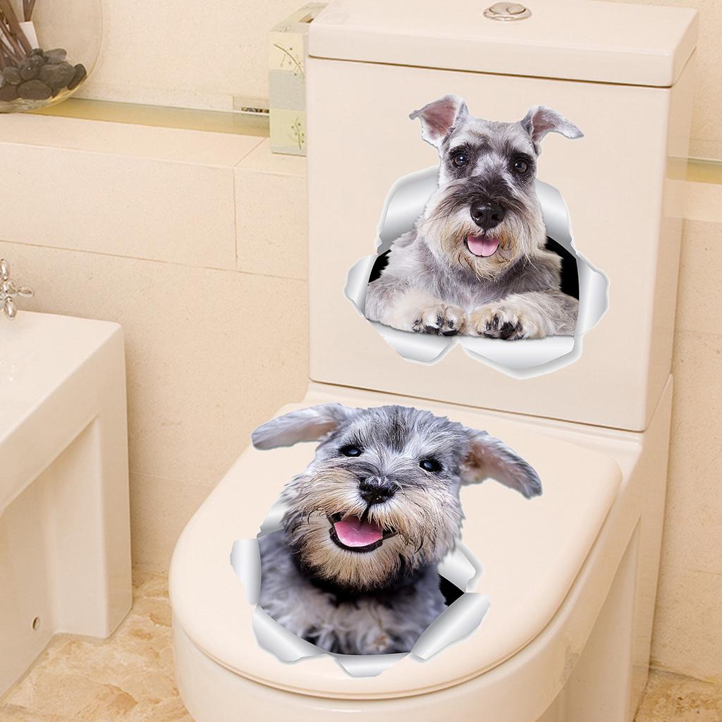 Cartoon Cat Toilet Sticker Bathroom and Bathroom Beautification Decoration Toilet Lid Waterproof 3D Self-Adhesive Sticker