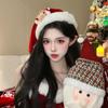 Bow Christmas Sequin Hat Merry Christmas Decoration Red Plush Hat Fashion Santa Claus Hat  Children