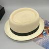 straw jazz hat for Men's and Women's Handmade Woven Sunshade Jazz Straw Hat with Summer Hat Binding and Color Matching Design