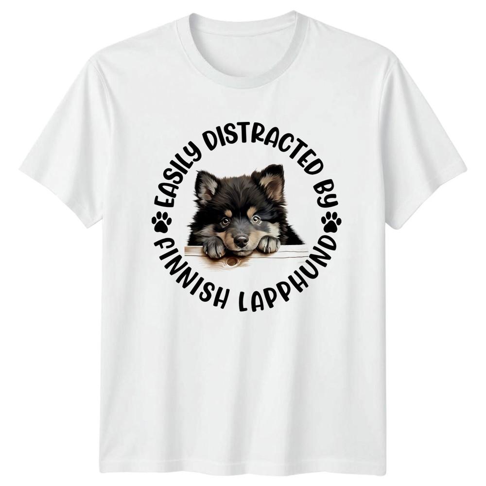 Easily Distracted By Finnish Lapphund Unisexs TShirt Unisexs Tee Graphic Top S
