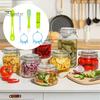 Colander And Fork Combo Olive Spoon Set, Hands-Free Long Handle Jar Clamps, Multi-Functional Pickle Utensils Grabber Tool, for Olives Can Onion
