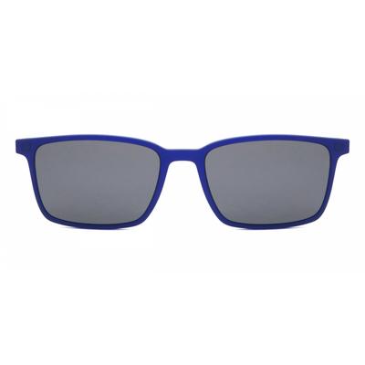 Full Rim Rectangle Matte Frosted Blue Smartbuy CollectiOn Vivid Clip On Only Polarized Clip Trc 185b 1 fashiOn Unisex Sunglasses