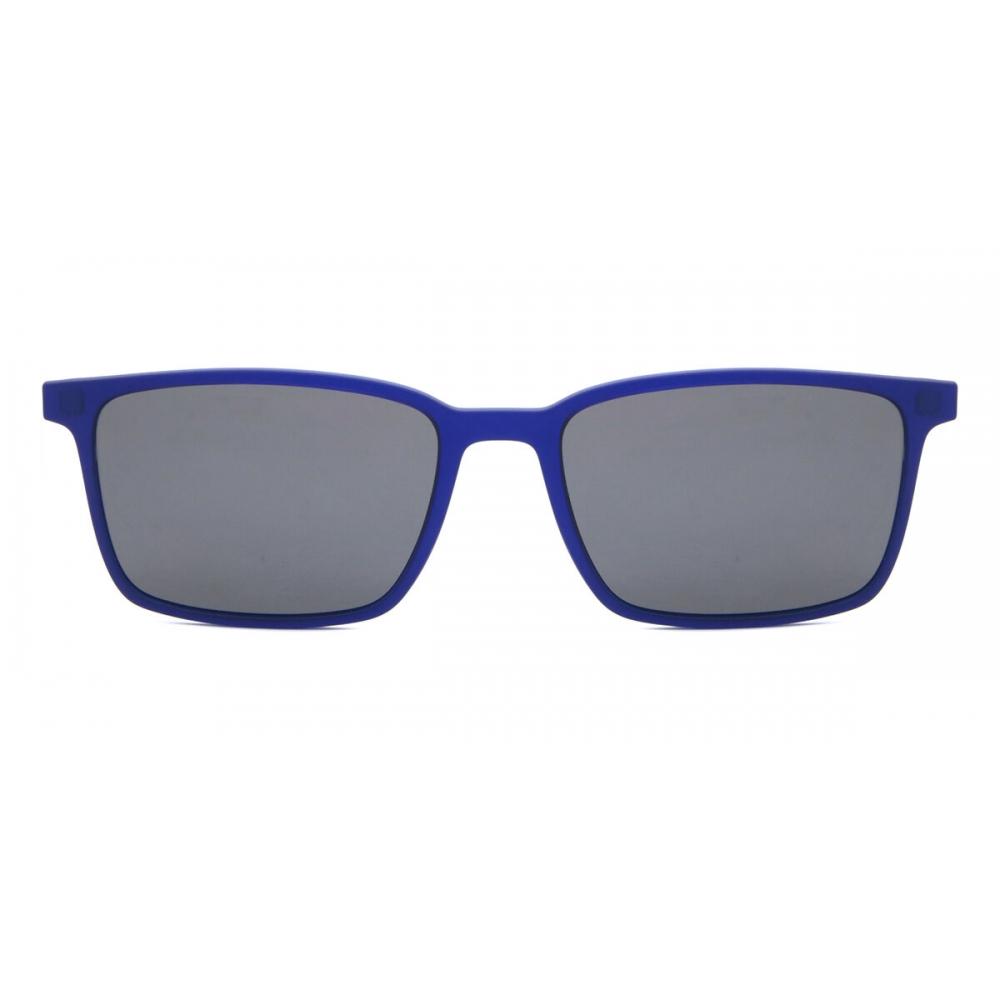 Full Rim Rectangle Matte Frosted Blue Smartbuy CollectiOn Vivid Clip On Only Polarized Clip Trc 185b 1 fashiOn Unisex Sunglasses 53-17-00