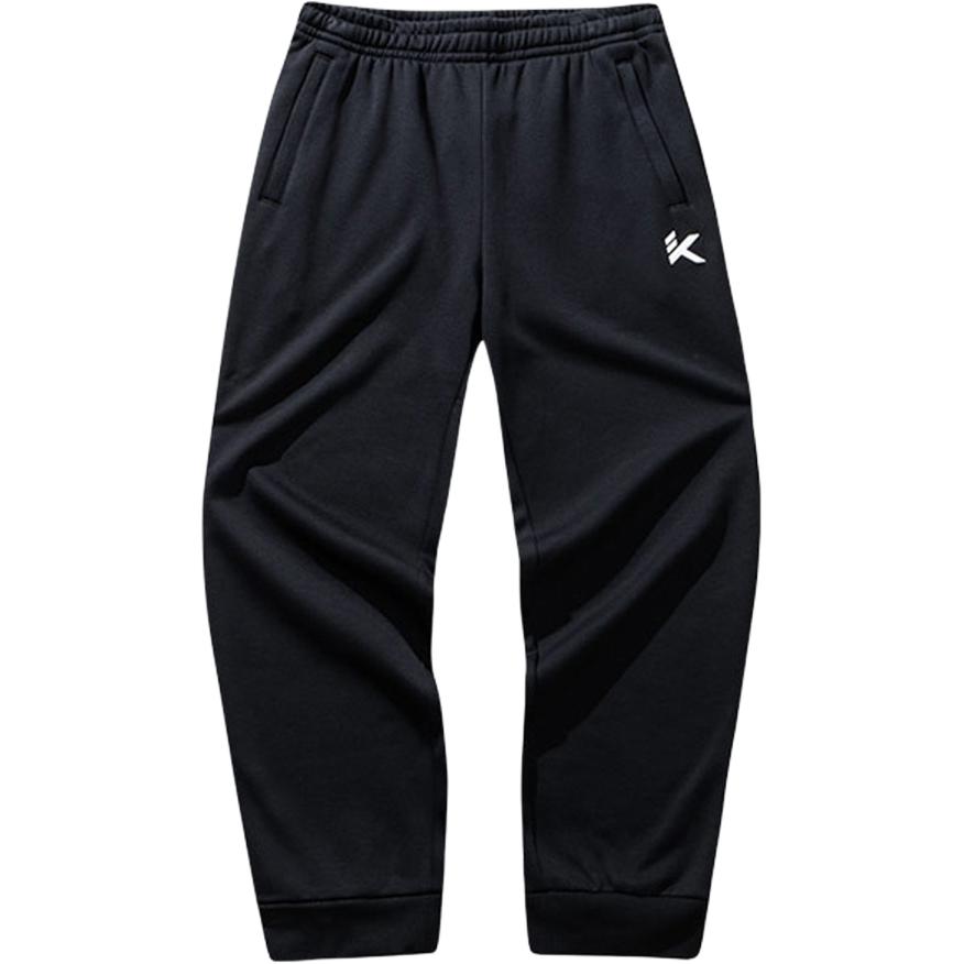 

Anta Comfortable Casual Simple Fleece Mid-Waist Versatile Tapered Thick Warm Knitted Sports Pants Men bottoms Black 152441311N-2 XL