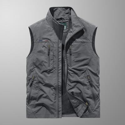 Gilet multitasche sottile casual da uomo per l'esterno, primavera e autunno