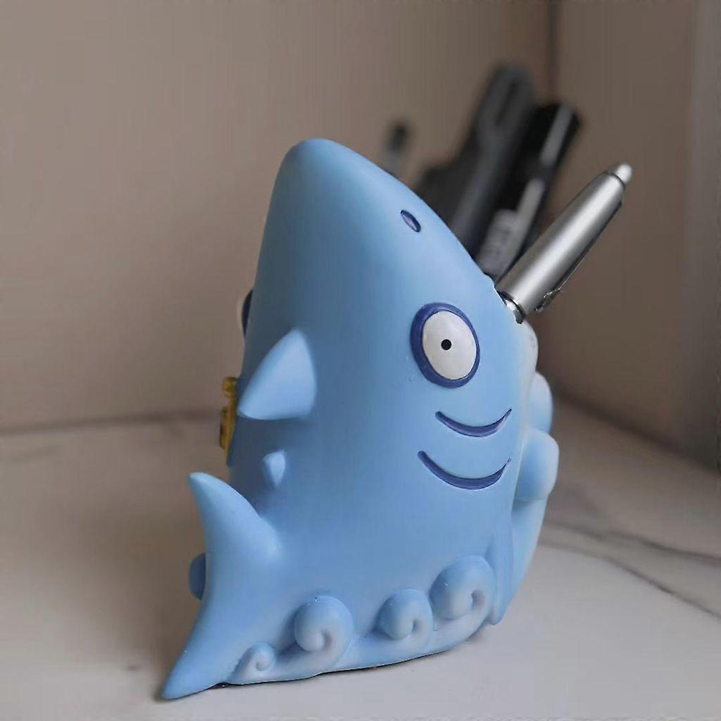 Cartoon Shark Pencil Holder Decorative Storage Ornament