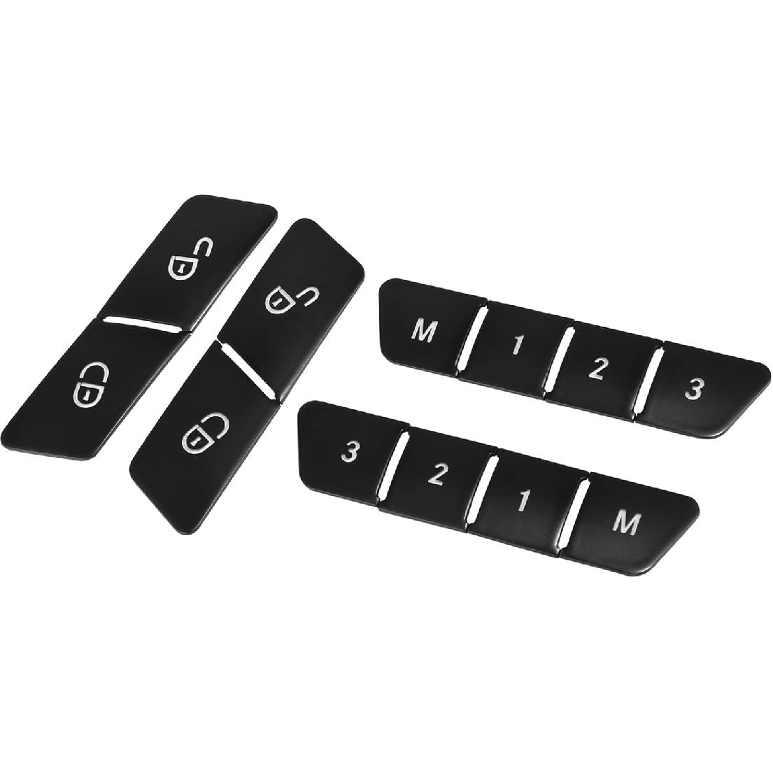 

Set of 12 Car Seat Memory Door Lock Unlock Button Sticker Adjust Switch Button for Mercedes-Benz a Class 2013-2017 Interior Trim Accessory Black чёрный