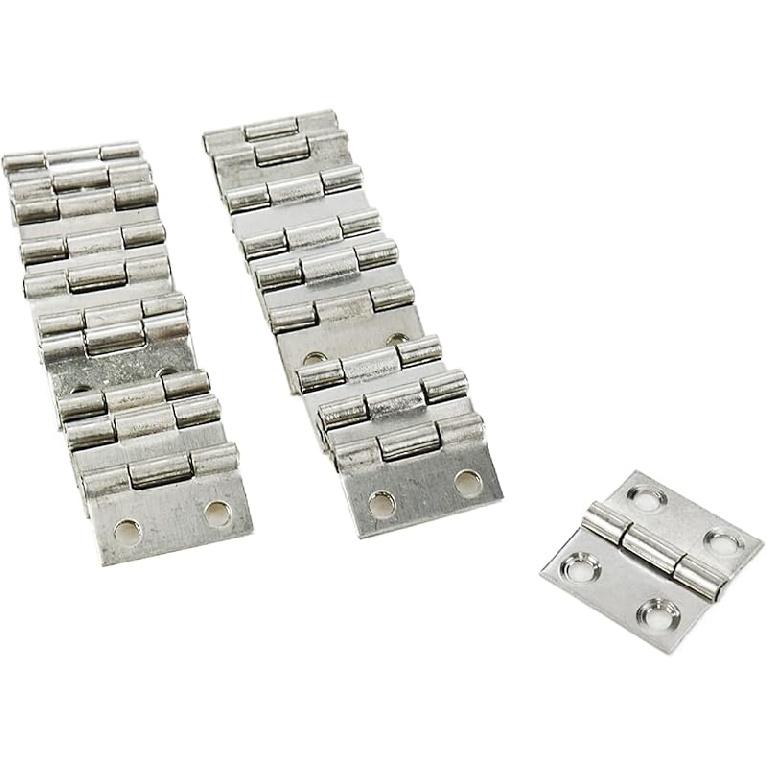 Mcredy Garage Door Hinge 2.7" Silver Stainless Steel Kitchen Cabinet Hinges Box Hinges with Screws for Living Room Bedroom Office, 2-Pack