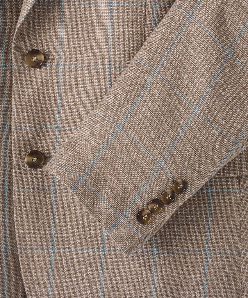 Stco [Summer] Linen Blend Windowpane Check Jacket_Beige (Relaxed Fit)_Sjawb93Ncd