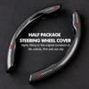 xkhr10 For Mitsubishi 2PCS New Carbon fiber Car Steering Wheel Cover Non-slip Protector Sleeves Outlander Lancer Eclipse Mirage Xpander