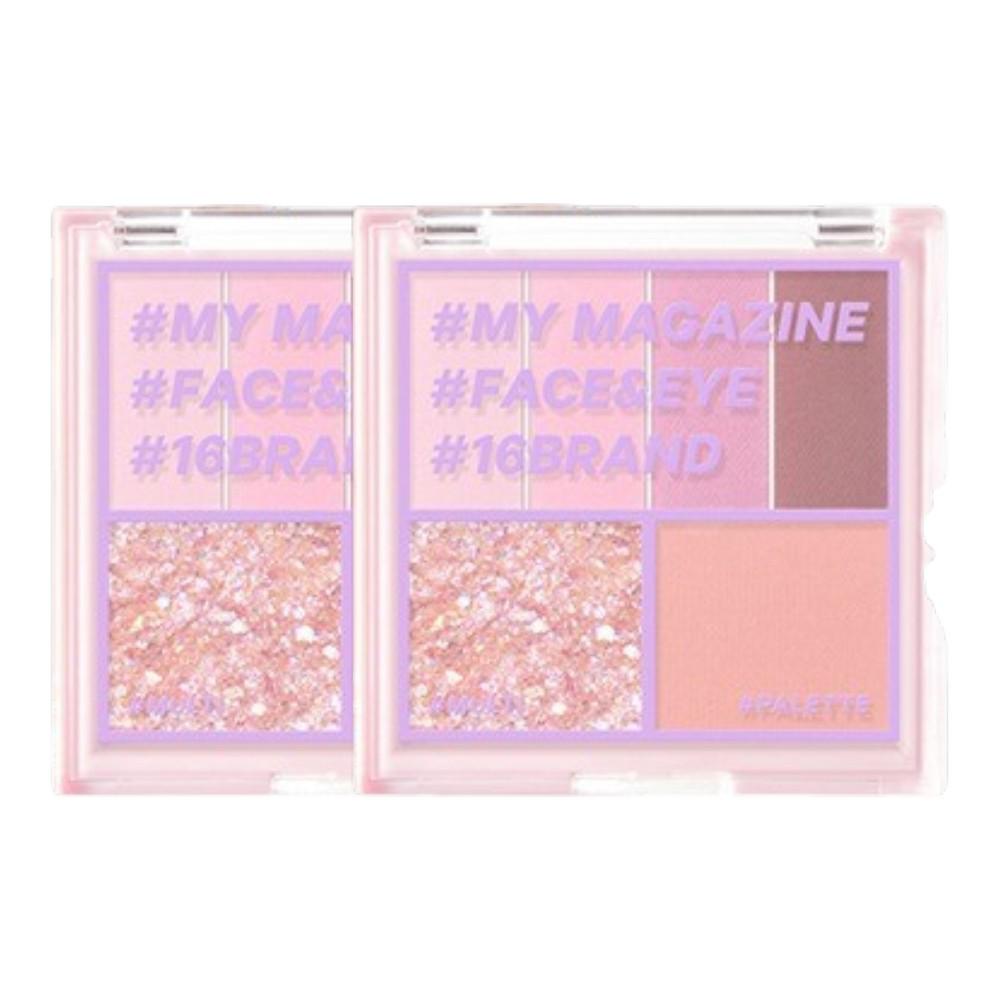 16BRAND My Magazine Multi-Use Makeup Palette 7g Vol. 09 Mermaid Pearl Mood (Pack of 2)