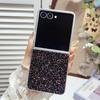 For Samsung Galaxy Z Flip7 5G Case Rubberized Silver Edge Phantom Glitter Hard PC Phone Cover