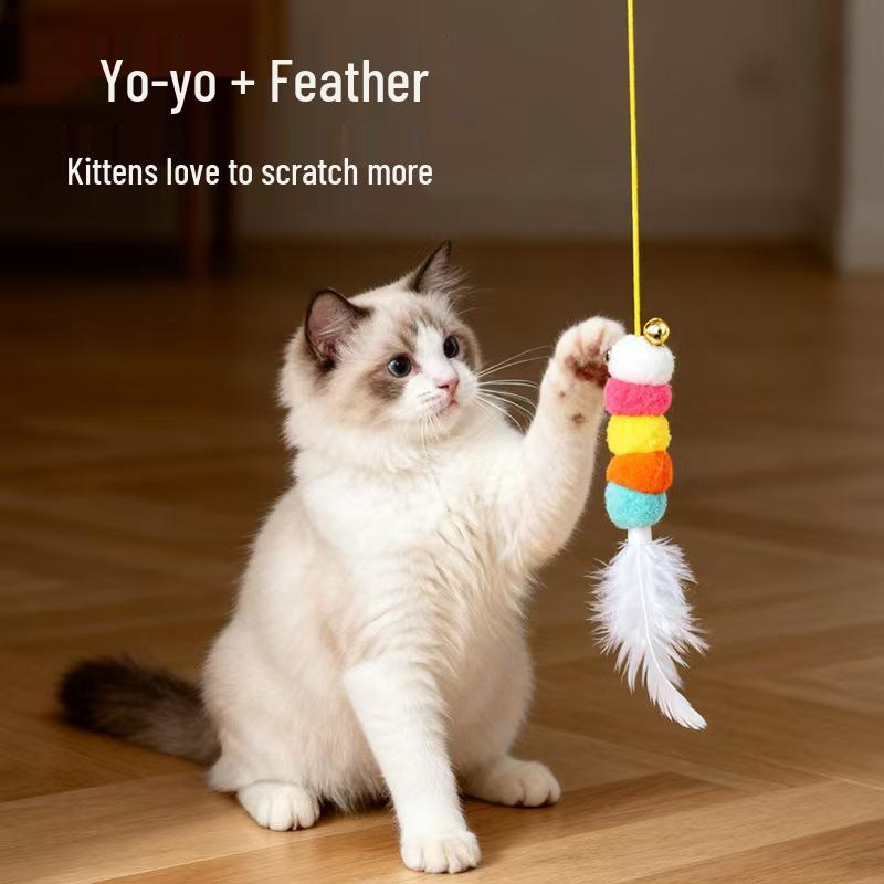Interactive Electric Cat Toy with Hanging Teaser Stick and Elastic Rope