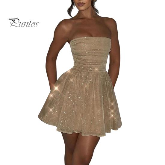 

Женское выпускное мини-платье А-силуэта, вечернее платье с бантом на спине, короткое плиссированное платье с открытыми плечами без рукавов для вечеринок, свадеб и т. д. S верблюд