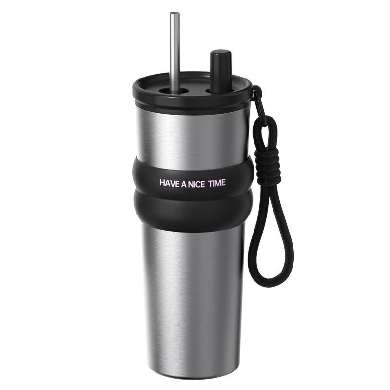Shangqi Large Capacity Car Straw Insulated Stainless Steel Mug