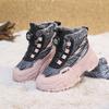 Rotary Buckle Winter Boots For Children Plus Velvet Girl Snow Boots Warm Plush Boot Boys Outdoor Non-slip High Top Sneakers Kids