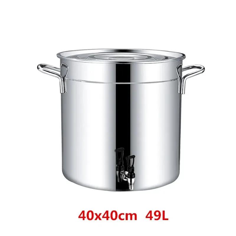 304 Edelstahl Topf Wasserhahn Spender Groß Große Kapazität Wasserspeicher Eimer Fass Suppentopf mit Deckel Suppentopf Kochgeschirr