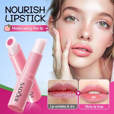 Batom hidratante labial nutritivo de longa duração com água morna e morango, hidratante e hidratante, cuidado labial coreano