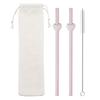 4Pcs Creative Heart Shape Reusable Glass Straws Perfect for Cocktails Iced Coffee Cold Beverages Home Drinking Decoration Gift